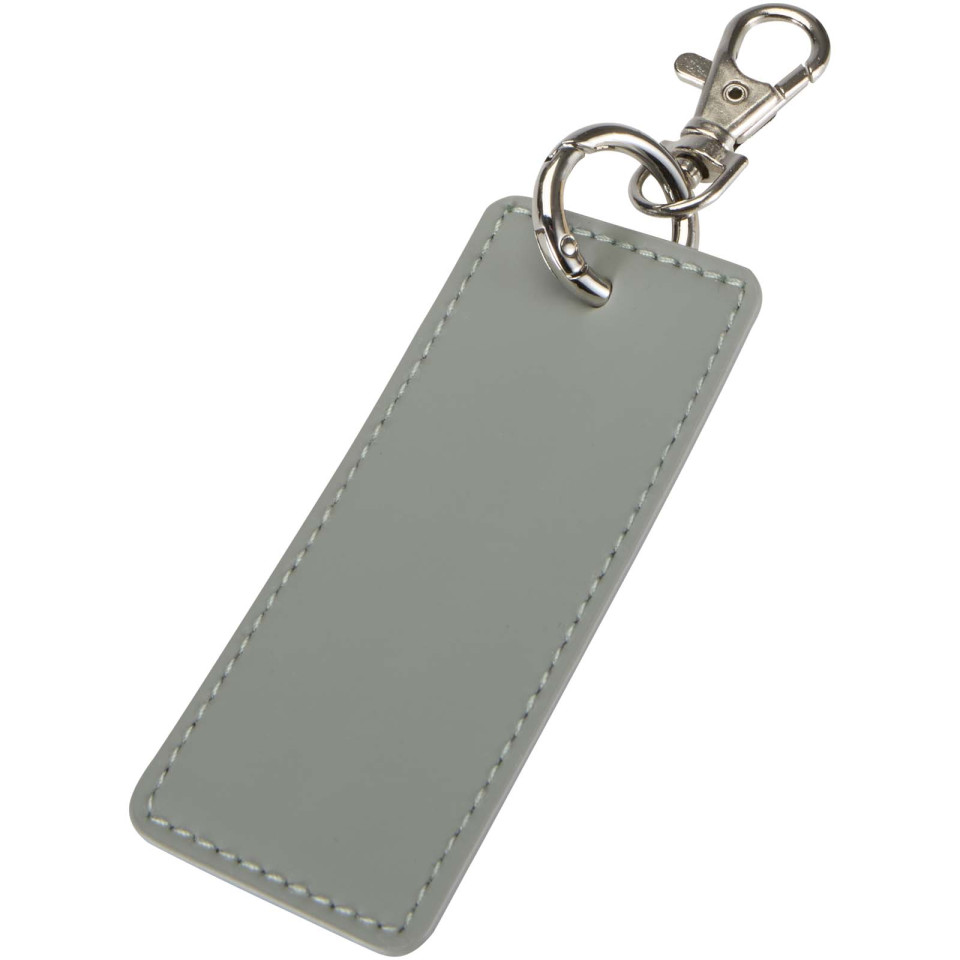 Porte-clés publicitaire rectangulaire à breloques en matériaux recyclés certifié GRS Resi Plus