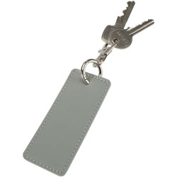 Porte-clés publicitaire rectangulaire à breloques en matériaux recyclés certifié GRS Resi Plus