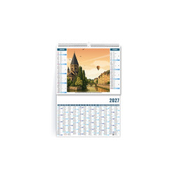 Calendrier planning publicitaire fabriqué en France 2 en 1 Découvertes