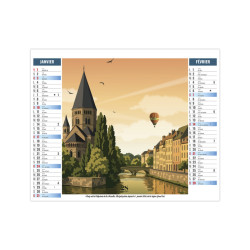 Calendrier planning publicitaire fabriqué en France 2 en 1 Découvertes