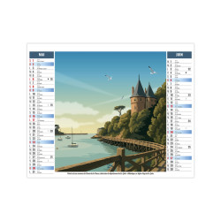Calendrier planning publicitaire fabriqué en France 2 en 1 Découvertes