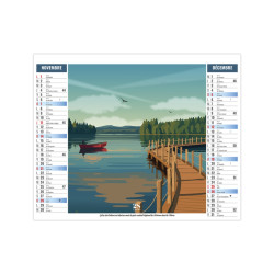 Calendrier planning publicitaire fabriqué en France 2 en 1 Découvertes