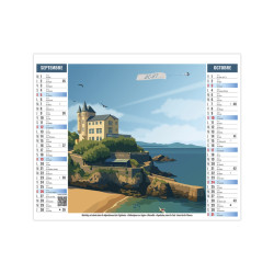 Calendrier planning publicitaire fabriqué en France 2 en 1 Découvertes