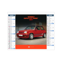 Calendriers personnalisables fabriqués en France 6 feuillets Design car 2 en 1