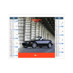 Calendriers personnalisables fabriqués en France 6 feuillets Design car 2 en 1