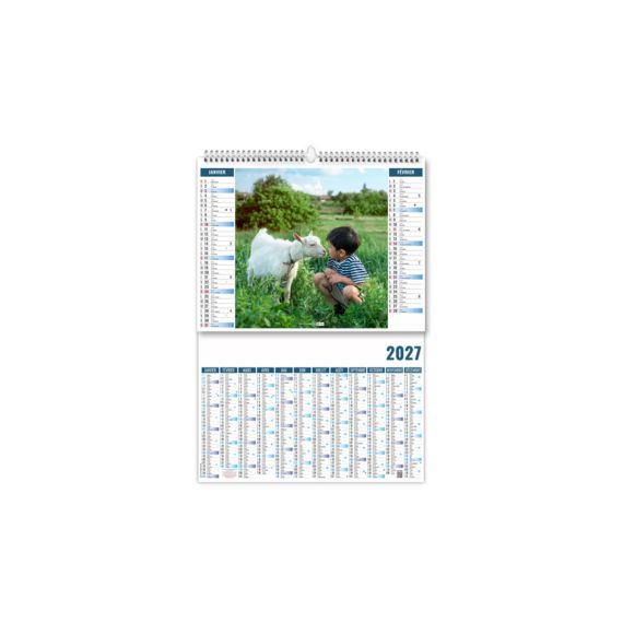 Calendrier personnalisable fabriqué en France 2 en 1 Enfants 6 feuillets