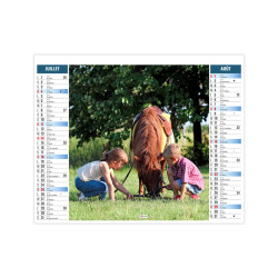 Calendrier personnalisable fabriqué en France 2 en 1 Enfants 6 feuillets
