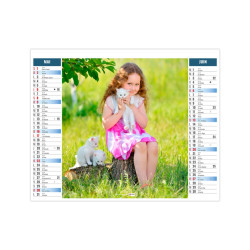 Calendrier personnalisable fabriqué en France 2 en 1 Enfants 6 feuillets