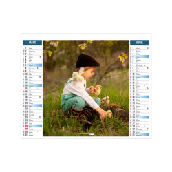 Calendrier personnalisable fabriqué en France 2 en 1 Enfants 6 feuillets