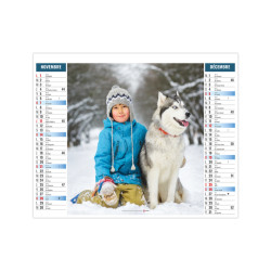 Calendrier personnalisable fabriqué en France 2 en 1 Enfants 6 feuillets