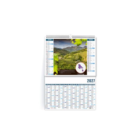 Calendrier personnalisable fabriqué en France Terroir 2 en 1