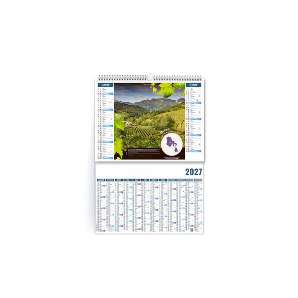Calendrier personnalisable fabriqué en France Terroir 2 en 1