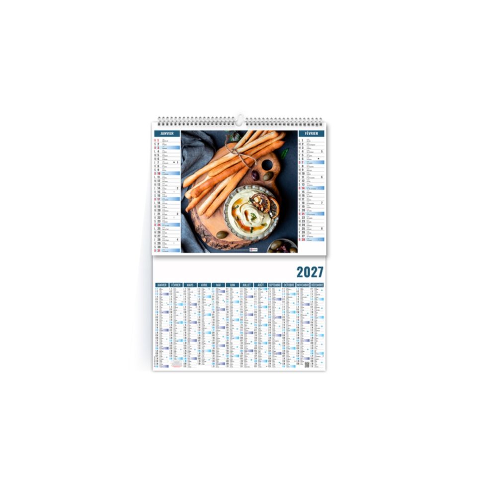 Calendrier personnalisable fabriqué en France 2 en 1 Fooding