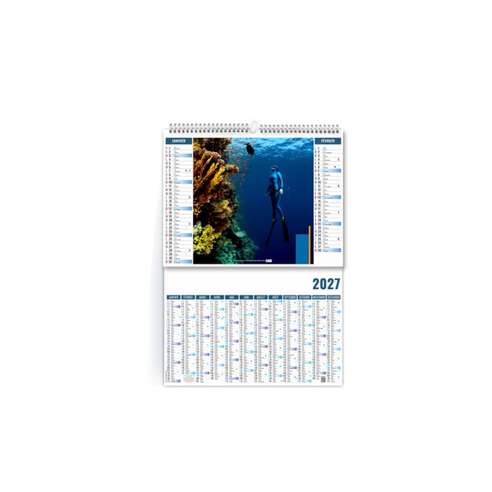 Calendrier personnalisé fabriqué en France 2 en 1 Ultra 6 feuillets