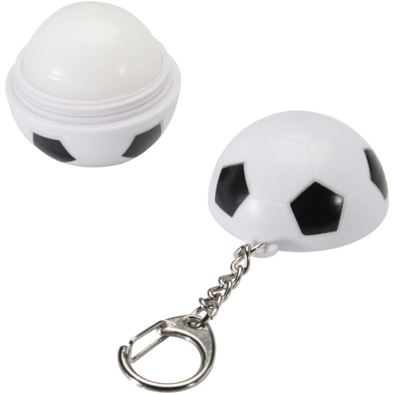 Baume publicitaire à lèvres vanille en forme de ballon de football Rami avec FPS 15 et porte-clés