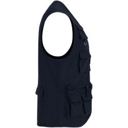 Gilet publicitaire de travail multi-poches à col en V Venera de 200 g/m2