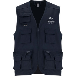 Gilet publicitaire de travail multi-poches à col en V Venera de 200 g/m2