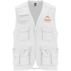 Gilet publicitaire de travail multi-poches à col en V Venera de 200 g/m2