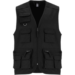Gilet publicitaire de travail multi-poches à col en V Venera de 200 g/m2