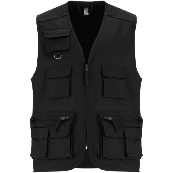 Gilet publicitaire de travail multi-poches à col en V Venera de 200 g/m2
