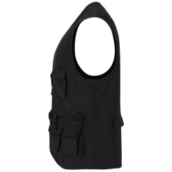 Gilet publicitaire de travail multi-poches à col en V Venera de 200 g/m2