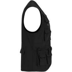 Gilet publicitaire de travail multi-poches à col en V Venera de 200 g/m2