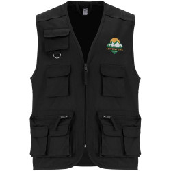 Gilet publicitaire de travail multi-poches à col en V Venera de 200 g/m2