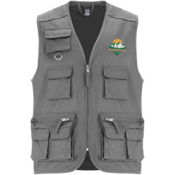 Gilet publicitaire de travail multi-poches à col en V Venera de 200 g/m2