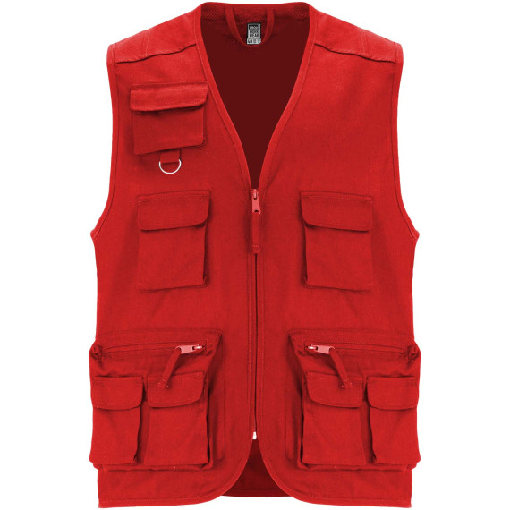 Gilet publicitaire de travail multi-poches à col en V Venera de 200 g/m2