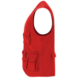 Gilet publicitaire de travail multi-poches à col en V Venera de 200 g/m2