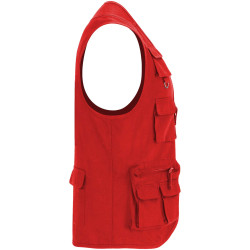 Gilet publicitaire de travail multi-poches à col en V Venera de 200 g/m2