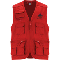 Gilet publicitaire de travail multi-poches à col en V Venera de 200 g/m2