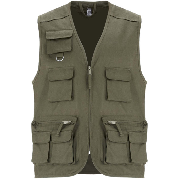 Gilet publicitaire de travail multi-poches à col en V Venera de 200 g/m2