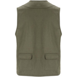 Gilet publicitaire de travail multi-poches à col en V Venera de 200 g/m2