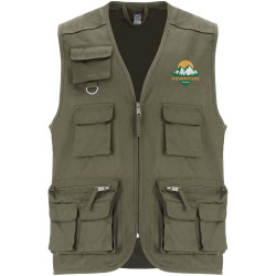 Gilet publicitaire de travail multi-poches à col en V Venera de 200 g/m2