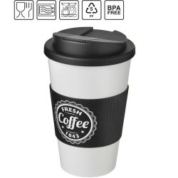 Gobelet isolant Americano® 350 ml antidérapant et couvercle anti-fuite publicitaire fabriqué en Europe PE recyclé Sans BPA