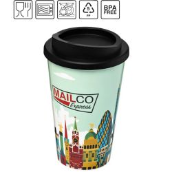 Gobelet publicitaire fabriqué en Europe isolant Brite-Americano® 350 ml Plastique PP