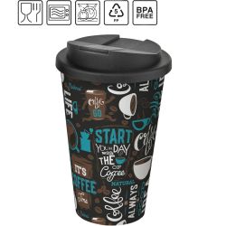 Gobelet isolant Brite-Americano® 350 ml avec couvercle anti-fuite publicitaire fabriqué en Europe RPET