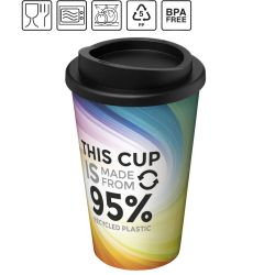 Gobelet publicitaire avec isolation Brite-Americano® Recycled de 350 ml fabriqué en Europe Plastique PP recyclé
