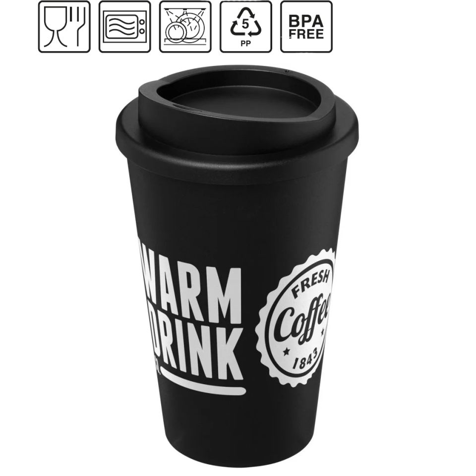 Gobelet publicitaire fabriqué en Europe isolant Americano® 350 ml Plastique PP