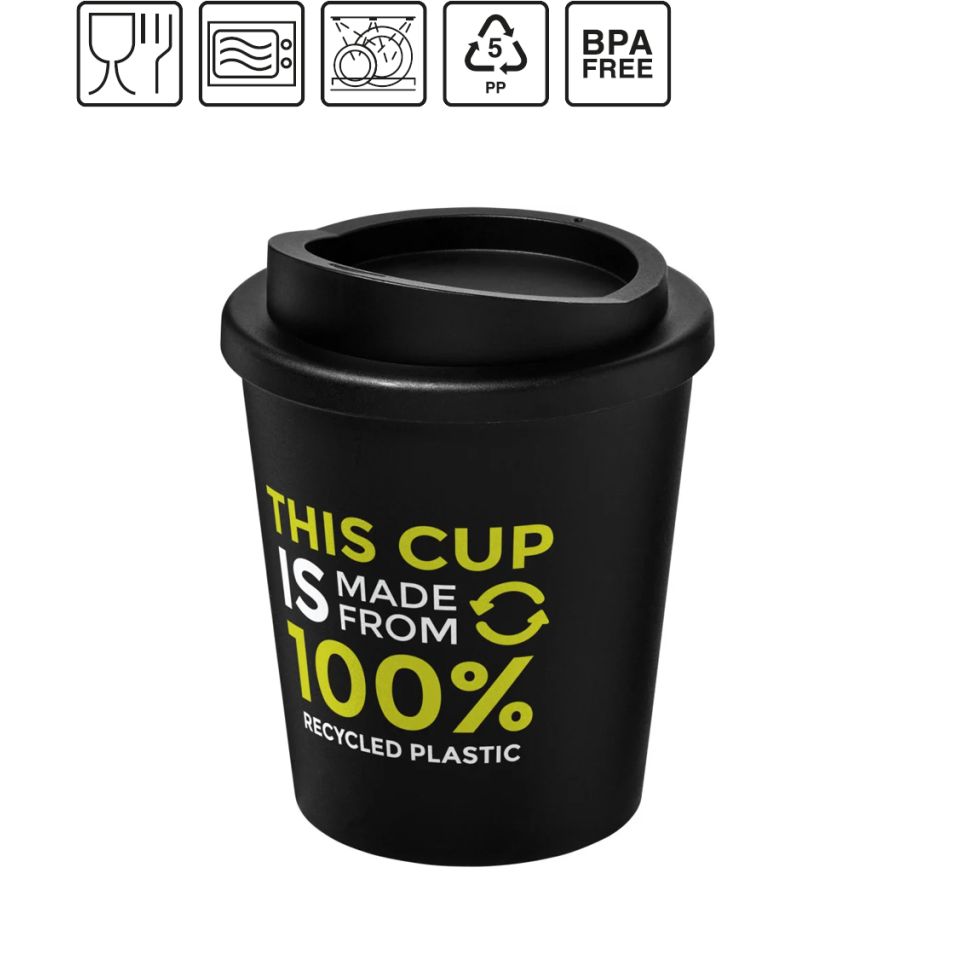 Gobelet publicitaire fabriqué en Europe isotherme recyclé Americano® Espresso de 250 ml RPET