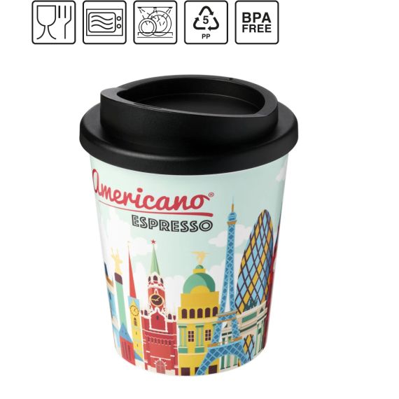 Gobelet publicitaire fabriqué en Europe isolant à espresso Brite-Americano® 250 ml Plastique PP