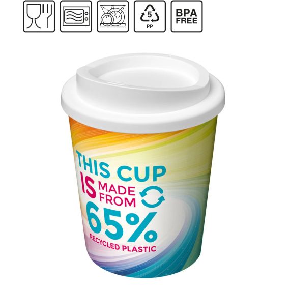 Gobelet publicitaire avec isolation Brite-Americano Espresso Eco de 250 ml fabriqué en Europe Plastique PP