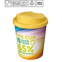Gobelet publicitaire avec isolation Brite-Americano Espresso Eco de 250 ml et anti-déversement fabriqué en Europe Plastique PP