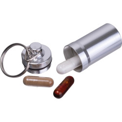 Porte-clefs publicitaire pilulier en acier