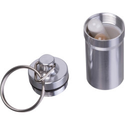 Porte-clefs publicitaire pilulier en acier