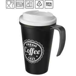 Mug isolant Americano® grande 350 ml avec couvercle anti fuites publicitaire fabriqué en Europe Plastique PP