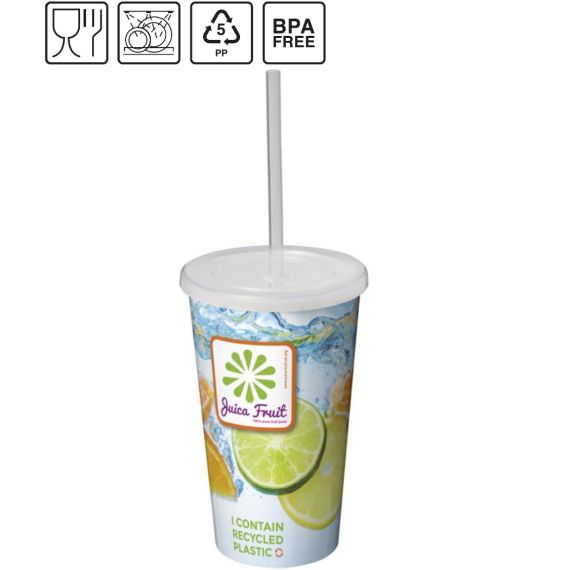 Gobelet publicitaire fabriqué en Europe à double paroi Brite-Americano® 350 ml RPET
