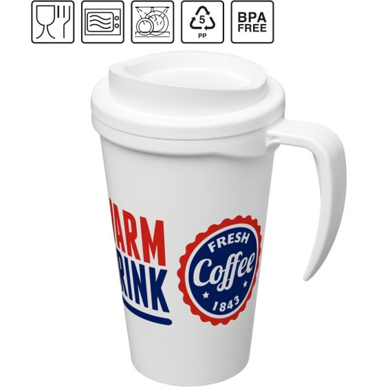 Mug publicitaire fabriqué en Europe isolant Americano® grande 350 ml RPET