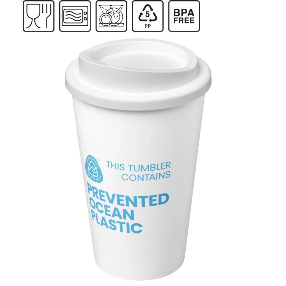 Gobelet publicitaire avec isolation Americano® POP de 350 ml Plastique PP